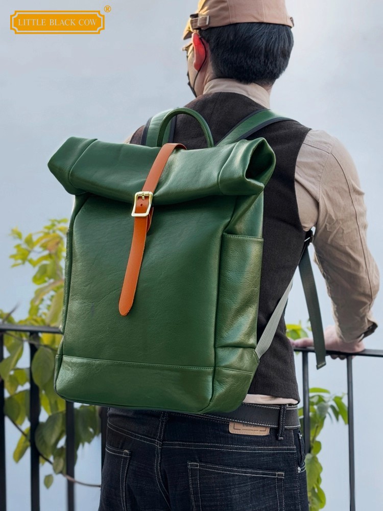 Leather Backpack Vintage - Ransel Kulit Asli Pria Kapasitas Besar
