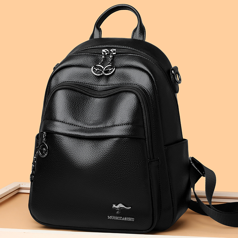 Travel Backpack Anti Theft - Tas Ransel Wanita Kulit PU Tahan