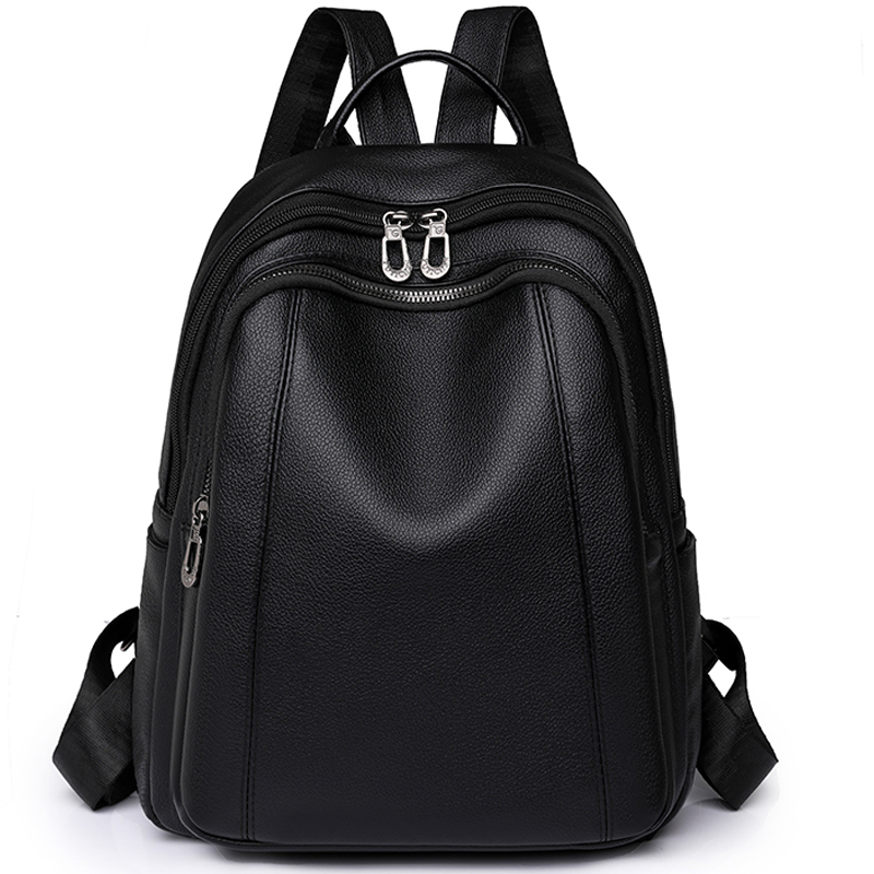 Leather Backpack Vintage - Tas ransel kulit wanita kapasitas besar,