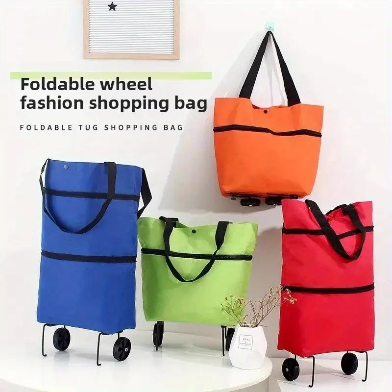 Foldable Backpack Small - Keranjang Belanja Lipat Portabel Beroda |
