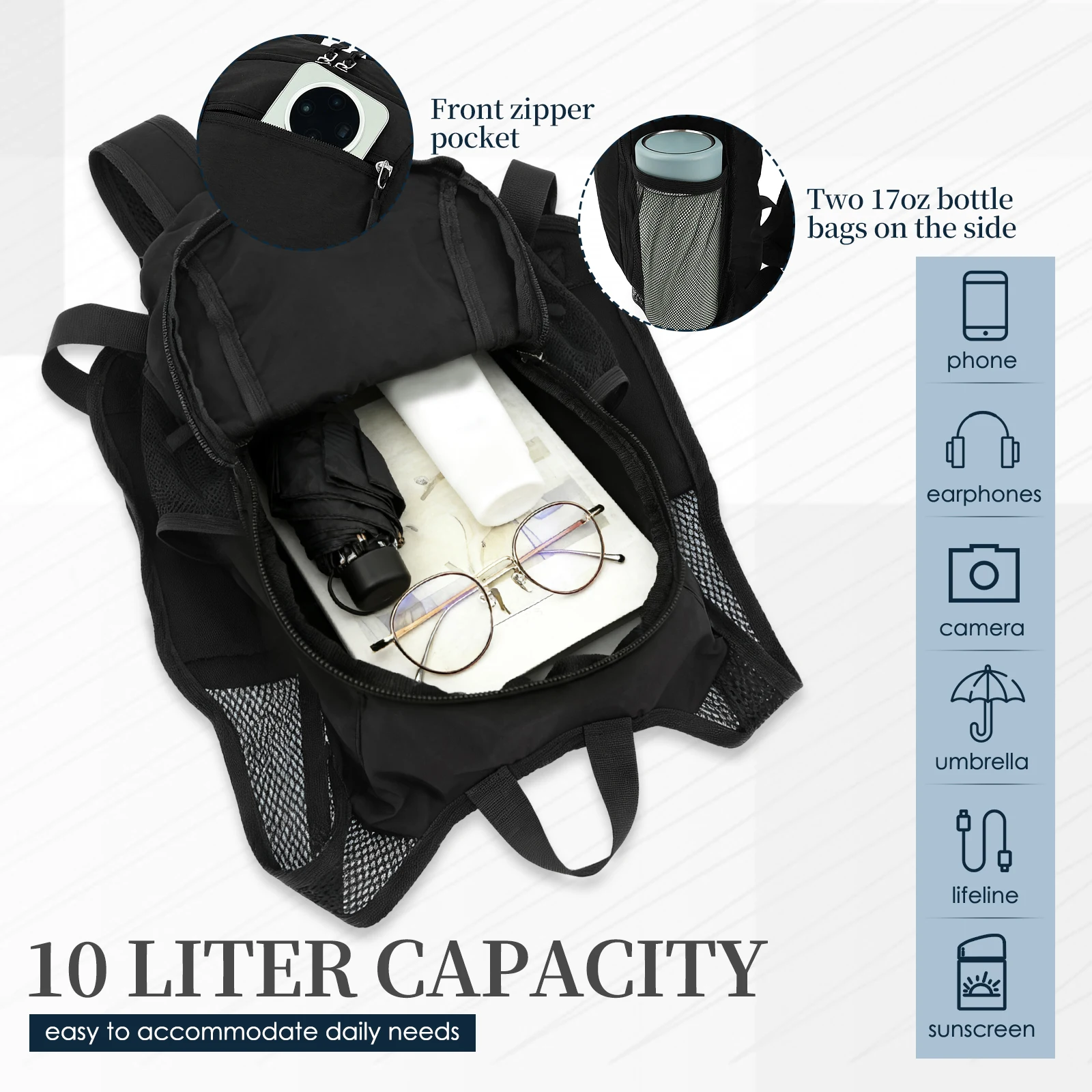 Ransel Hiking Kecil 10L Tas Gu - Foldable Backpack Small ulasan dan harga