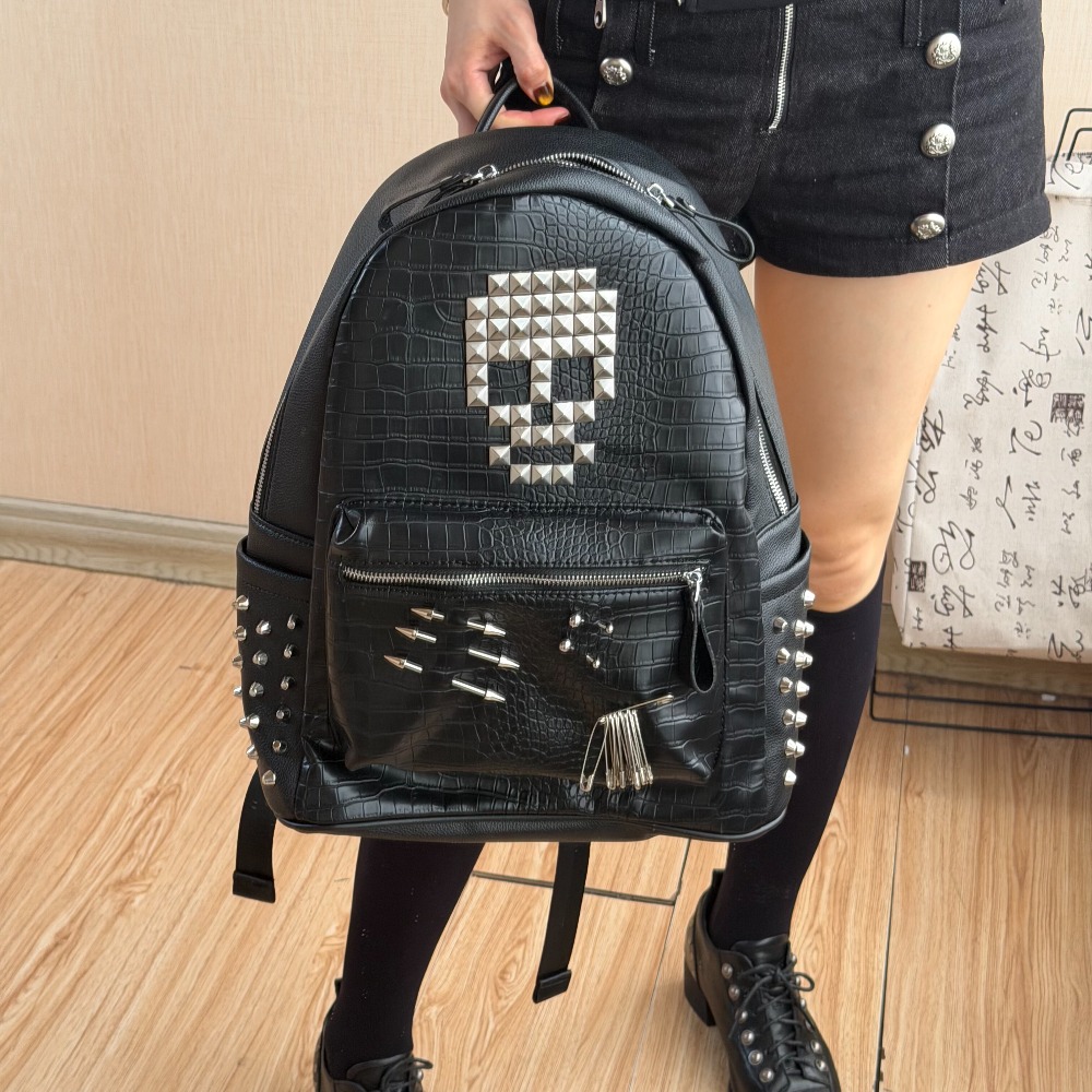 Tas Ransel Motif Kulit Buaya H - Fashion Backpack Women ulasan dan harga