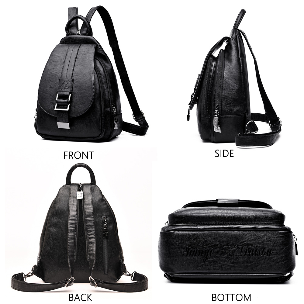 Ransel Desainer Wanita Ransel  - Leather Backpack Vintage ulasan dan harga