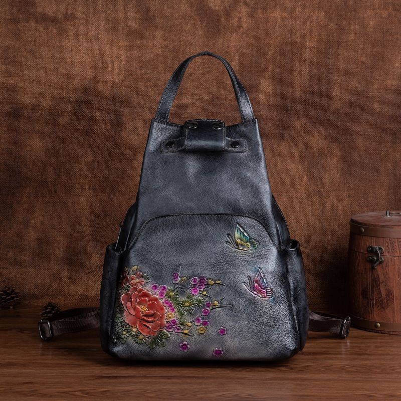 Johnature Tas Bahu Kulit Asli  - Leather Backpack Vintage ulasan dan harga