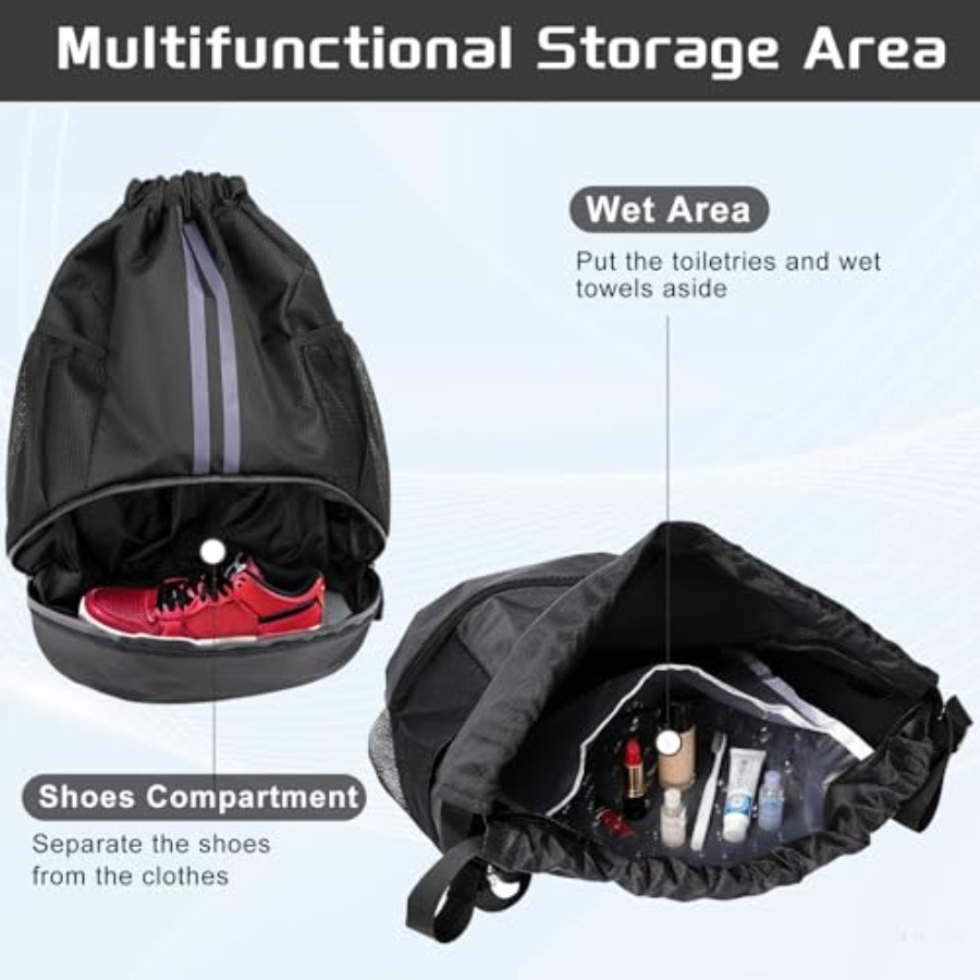 Tas Ransel Olahraga dengan Tal - Drawstring Gym Bag ulasan dan harga