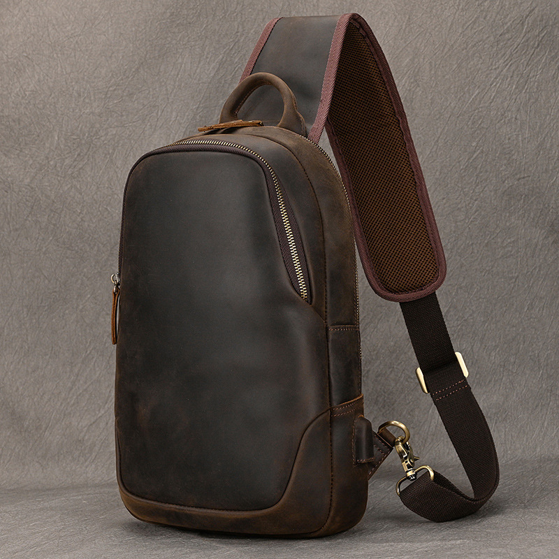 Tas dada kasual ukuran besar,  - Leather Backpack Vintage ulasan dan harga