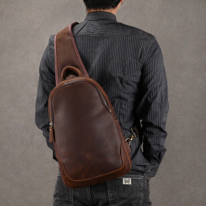 Tas dada kasual ukuran besar,  - Leather Backpack Vintage ulasan dan harga