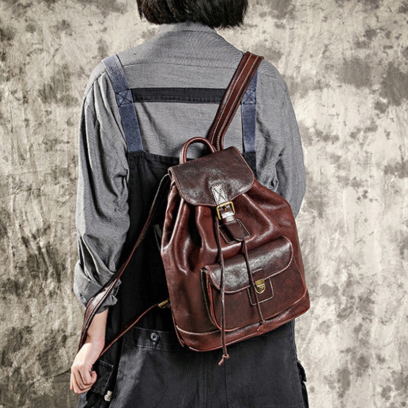 Johnature Tas Travel Santai Ra - Leather Backpack Vintage ulasan dan harga