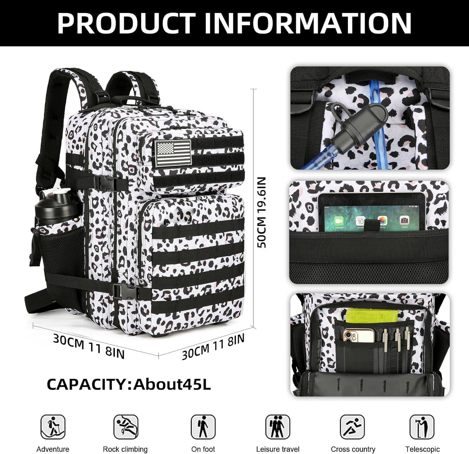 Besar 45L 3P ransel taktis tas - Rucksack Military Style ulasan dan harga