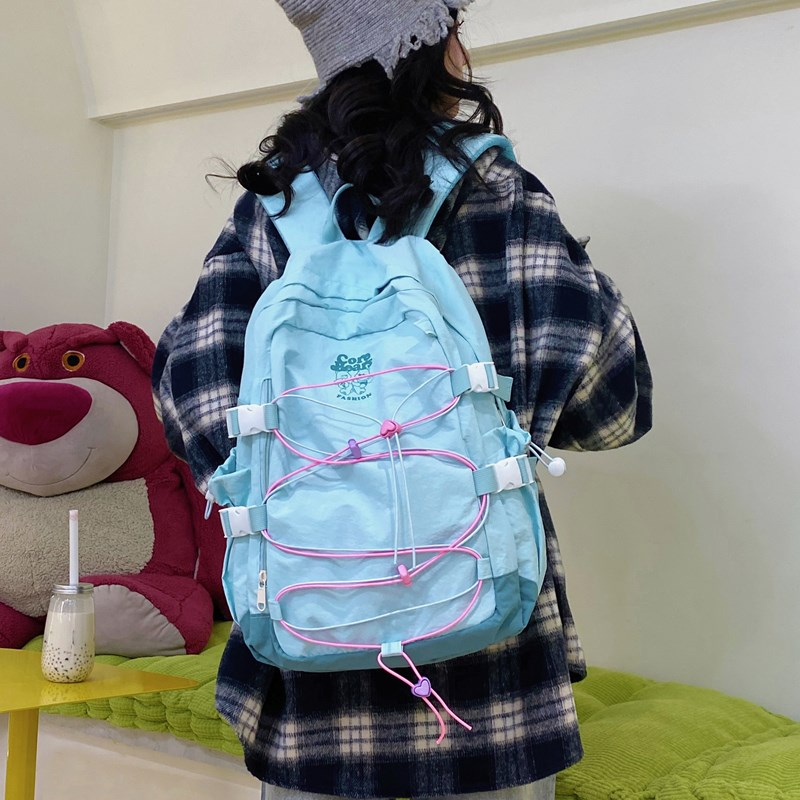 Ransel Nilon Wanita Sisi Kiri  - School Backpack Teen ulasan dan harga
